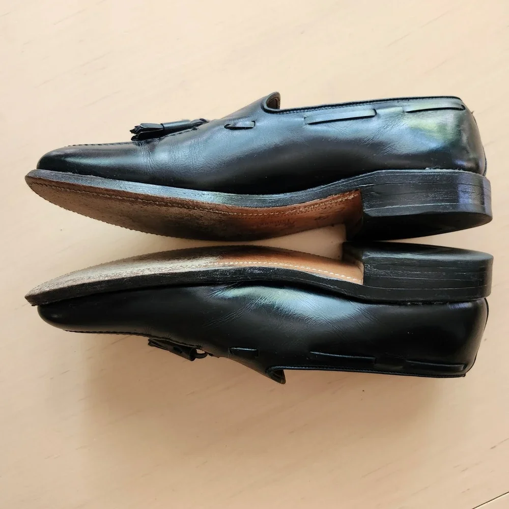 Allen Edmonds Grayson Black Leather Tassel Loafer Mens Dress Shoes 8 D 8217 USA
